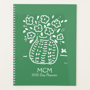 Planificateur de vase posy vert