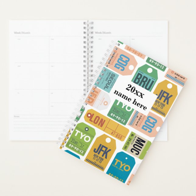 Planificateur de voyage personnalisé (Devant avec enveloppe)