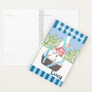 Planificateur d'école pour enfants de vache saut à