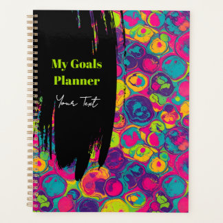 Planificateur d'objectifs multicolore chic noir