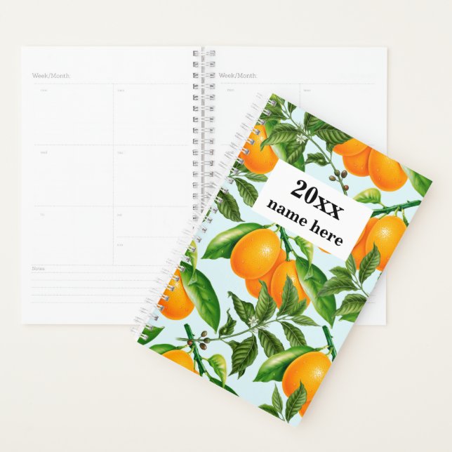Planificateur d'oranges personnalisé (Devant avec enveloppe)
