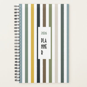Planificateur Echo Trails 2026 – Rayures Bleu/Vert