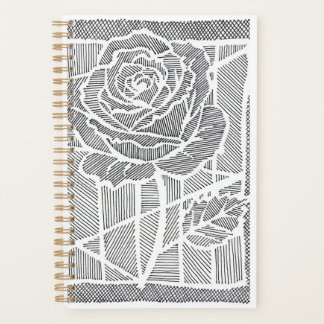 Planificateur en spirale de rose d'art en ligne gé
