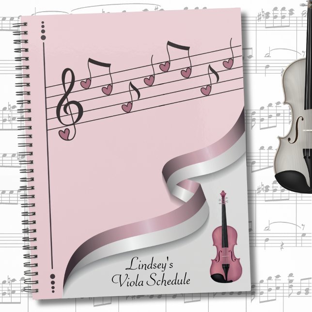 Planificateur et programmateur musical violet rose (Pink Viola Musical Gift Planner & Scheduler)