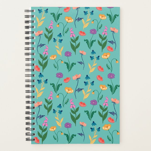 Planificateur fleur sauvage en Turquoise (Devant)