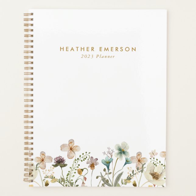 Planificateur floral aquarelle (Devant)