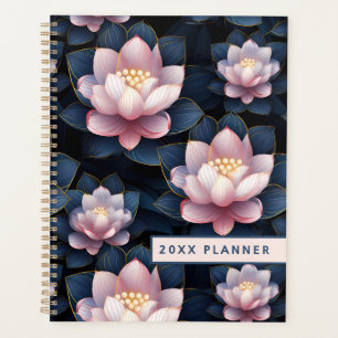 Planificateur floral Fleur de Lotus Rose et Bleu