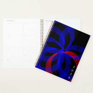 Planificateur géométrique à spirale accent rouge t