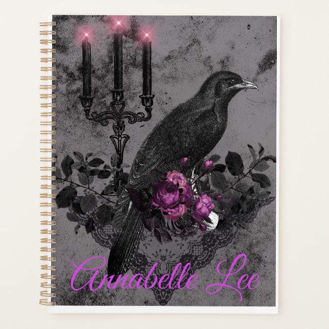 Planificateur gothique Corbeau romantique 2 (Devant)