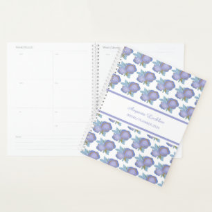 Planificateur Hebdomadaire à Motif Floral Violet P