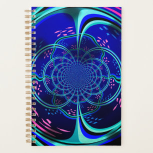 Planificateur hebdomadaire à motif fractal de coul