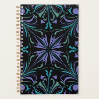 Planificateur hebdomadaire abstrait sarcelle viole