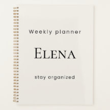 Planificateur hebdomadaire beige minimal personnal