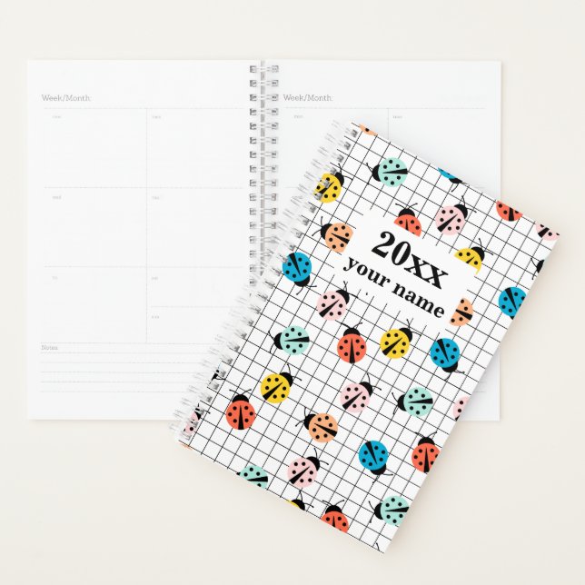 Planificateur Ladybug pour enfants personnalisé (Devant avec enveloppe)