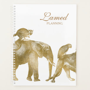 Planificateur Lion Eléphant Or