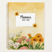 Planificateur mensuel 2023-2024 avec fleur