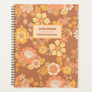 Planificateur mensuel de fleurs rétrospectif