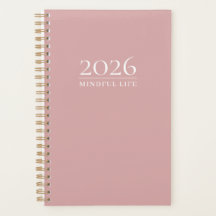 Planificateur Minimal Rose Poussiéreux | Année per