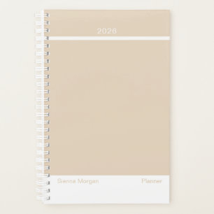 Planificateur minimaliste Kaki/Beige doux