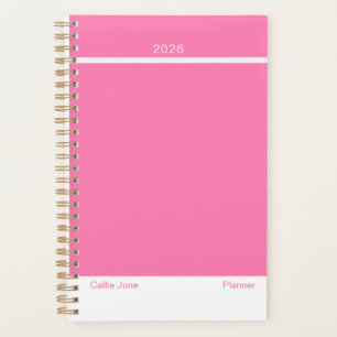 Planificateur minimaliste rose vif