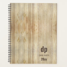 Planificateur Monogramme Rustique De Bois