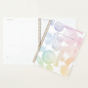 Planificateur Motif d'aquarelle avec nom