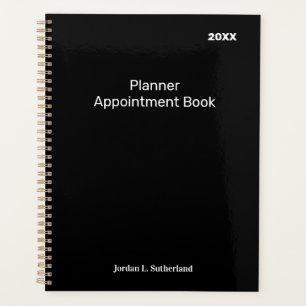 Planificateur noir élégant minimaliste personnalis