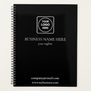 Planificateur noir promo logo d'entreprise