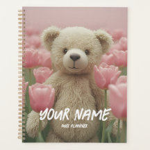 Planificateur Ourson et Tulipe Rose pour une Plani