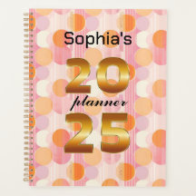 Planificateur personnalisé 2025 aux couleurs paste