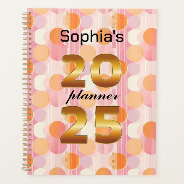 Planificateur personnalisé 2025 aux couleurs paste (Devant)
