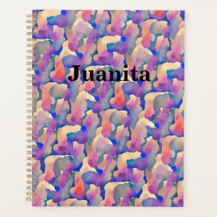 Planificateur personnalisé à motif aquarelle