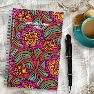 Planificateur personnalisé à motif floral moderne