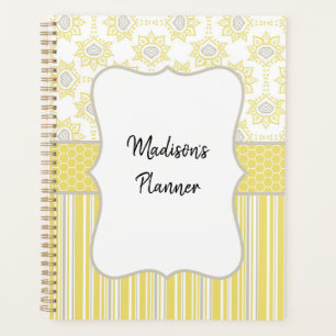 Planificateur personnalisé Abeille Jaune et Gris