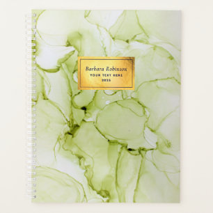 Planificateur personnalisé Abstrait Green et Gold 