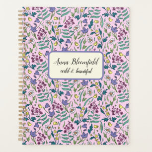 Planificateur personnalisé avec motif fleur sauvag