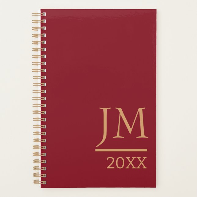 Planificateur personnalisé avec une couverture rou (Devant)