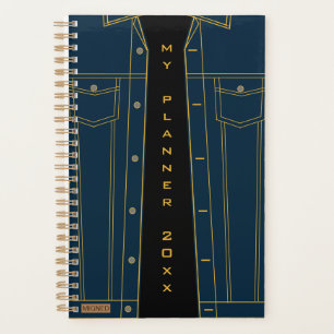 Planificateur personnalisé avec veste en jeans ble