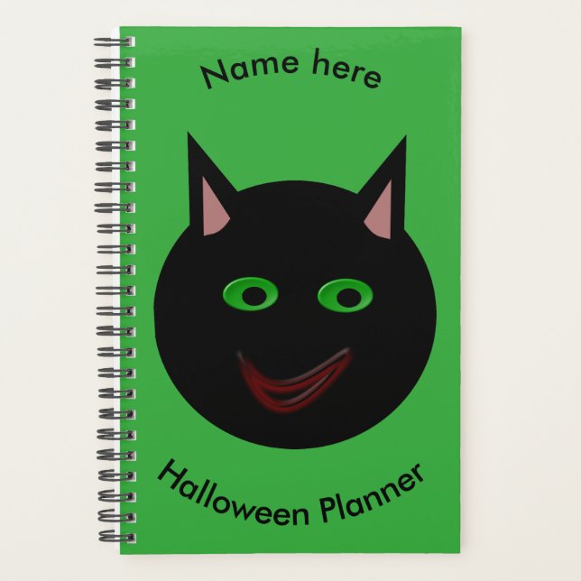 Planificateur personnalisé Chat Noir Halloween (Devant)