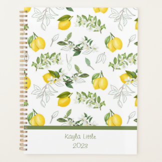 Planificateur personnalisé citron et fleur