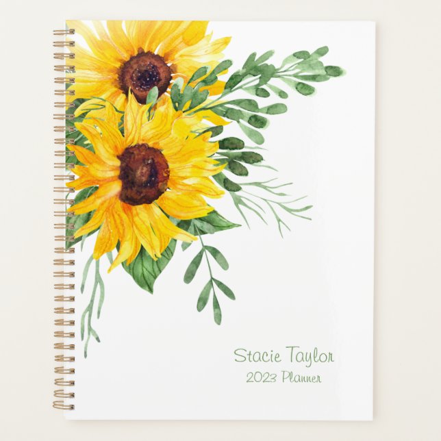 Planificateur personnalisé de tournesol (Devant)