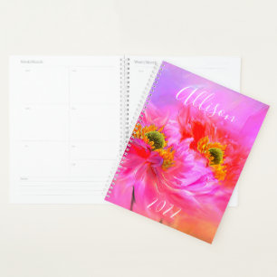 Planificateur personnalisé fantaisie florale
