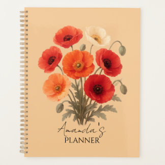 Planificateur Personnalisé, Fleur de Pavot Florale