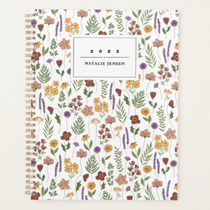 Planificateur personnalisé fleur sauvage illustré