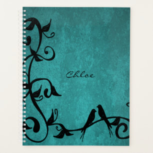 Planificateur personnalisé Lovebirds turquoise