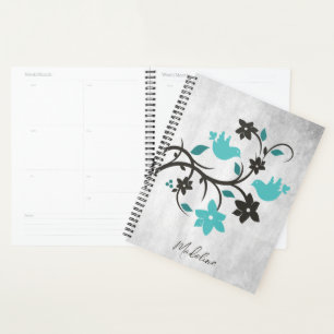 Planificateur personnalisé Lovebirds turquoise