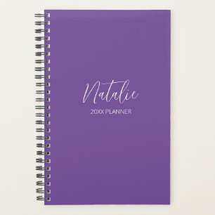 Planificateur personnalisé moderne violet de scrip