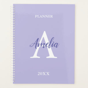 Planificateur personnalisé Monogramme Lavande Viol