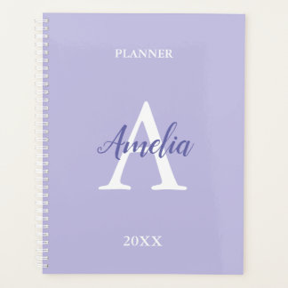 Planificateur personnalisé Monogramme Lavande Viol