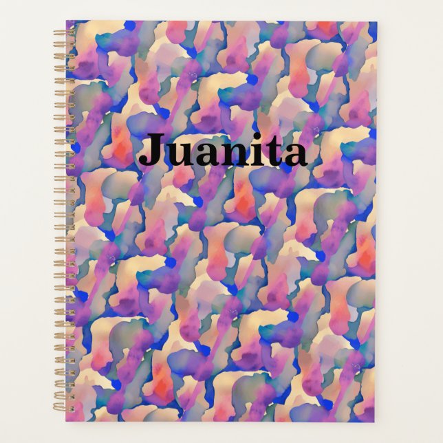 Planificateur personnalisé Motif aquarelle (Devant)